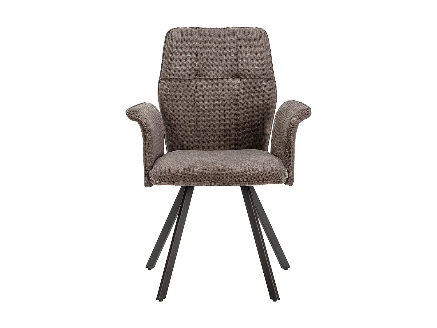 SELMA - Lot de 2 Fauteuils Tissu Gris Anthracite Effet Tricoté Pieds Métal Noir