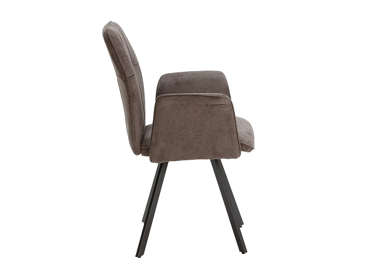 SELMA - Lot de 2 Fauteuils Tissu Gris Anthracite Effet Tricoté Pieds Métal Noir