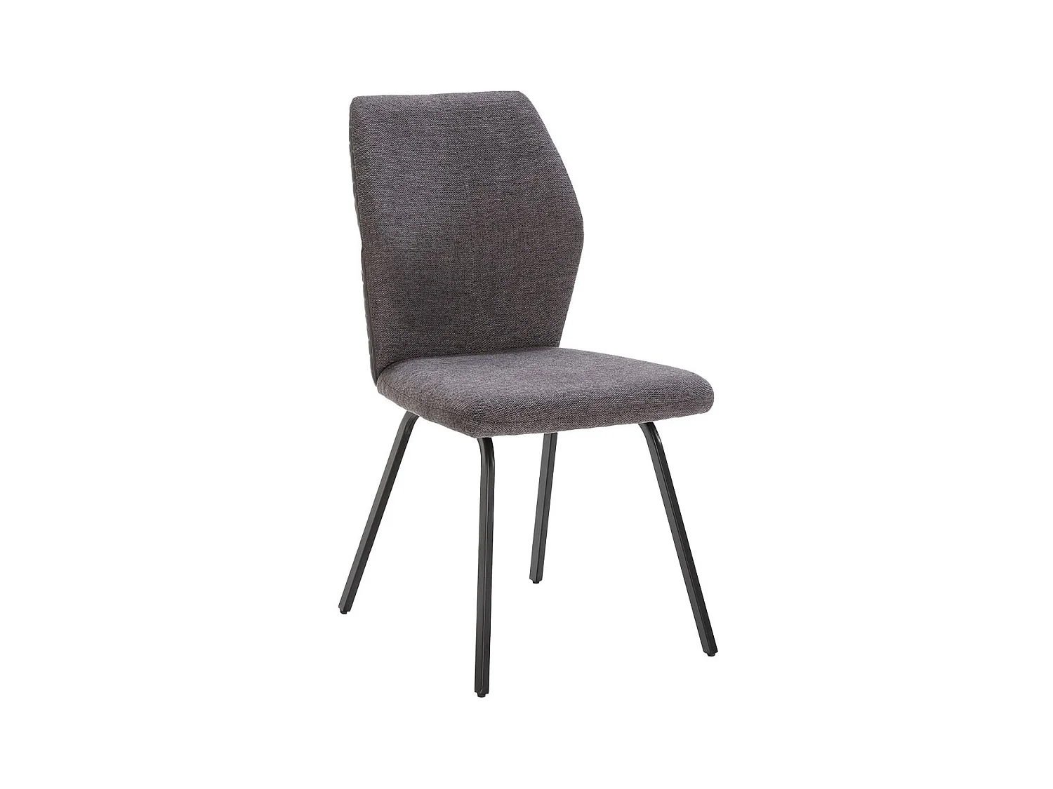 JASDA - Lot de 4 Chaises Bi-Matières Tissu et Simili Gris Anthracite