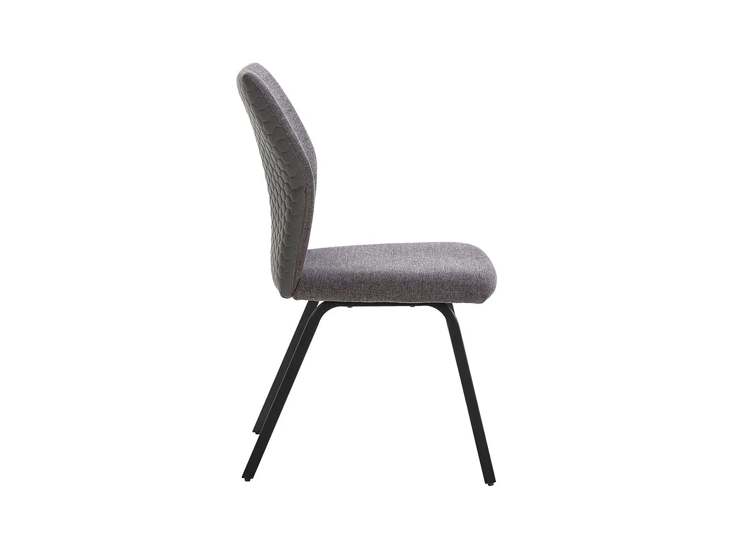 JASDA - Lot de 4 Chaises Bi-Matières Tissu et Simili Gris Anthracite