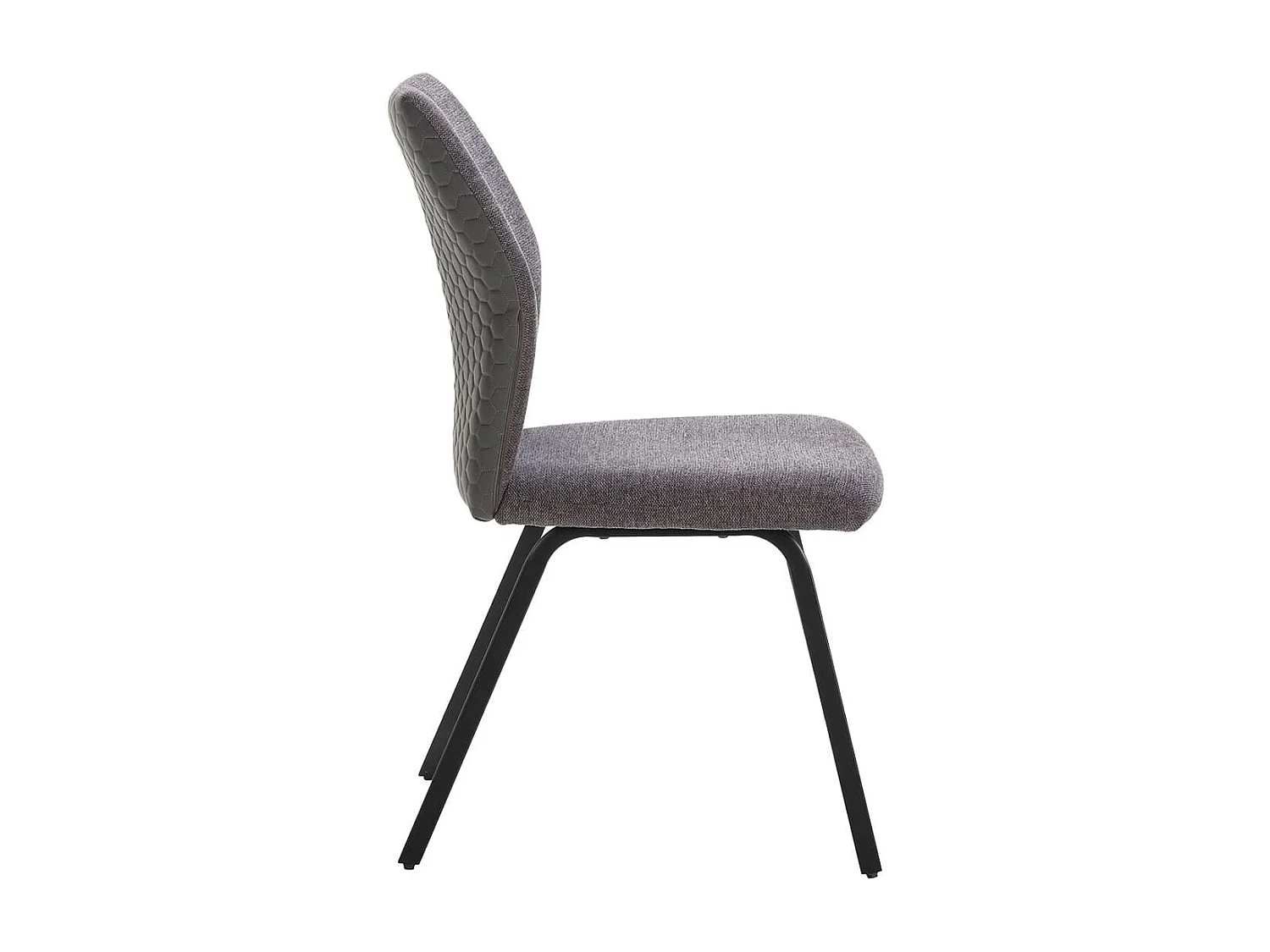 JASDA - Lot de 4 Chaises Bi-Matières Tissu et Simili Gris Anthracite