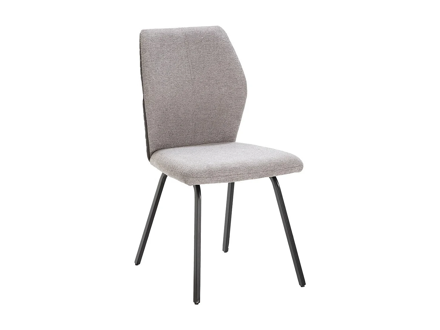 JASDA - Lot de 4 Chaises Bi-Matière Bi-ton Tissu Gris Clair et Simili Anthracite