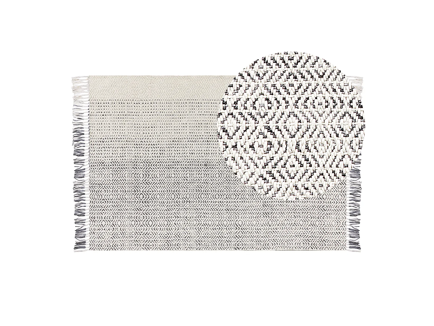 Tapete de lã branca e cinzenta 160 x 230 cm OMERLI