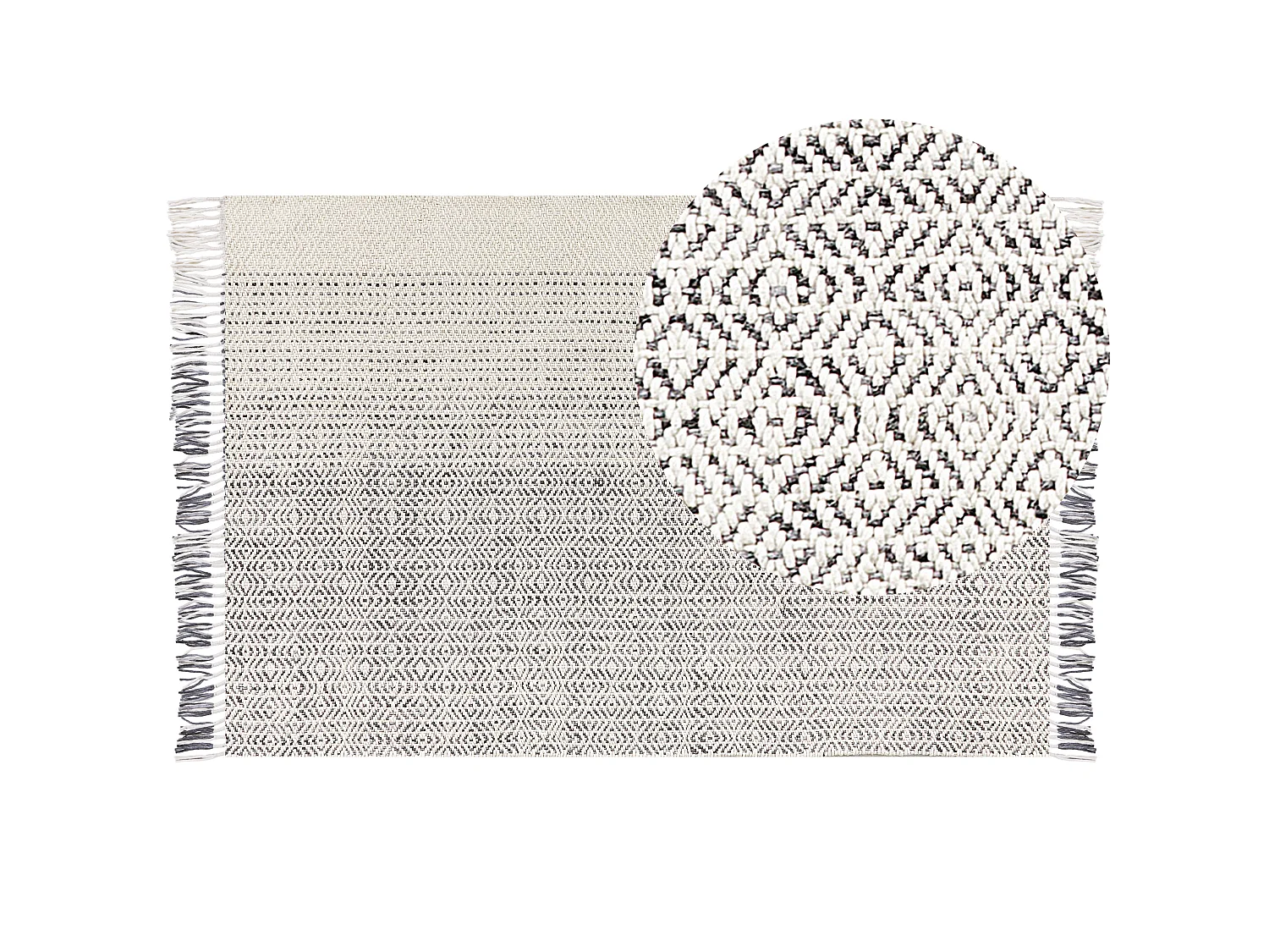 Tapete de lã branca e cinzenta 160 x 230 cm OMERLI