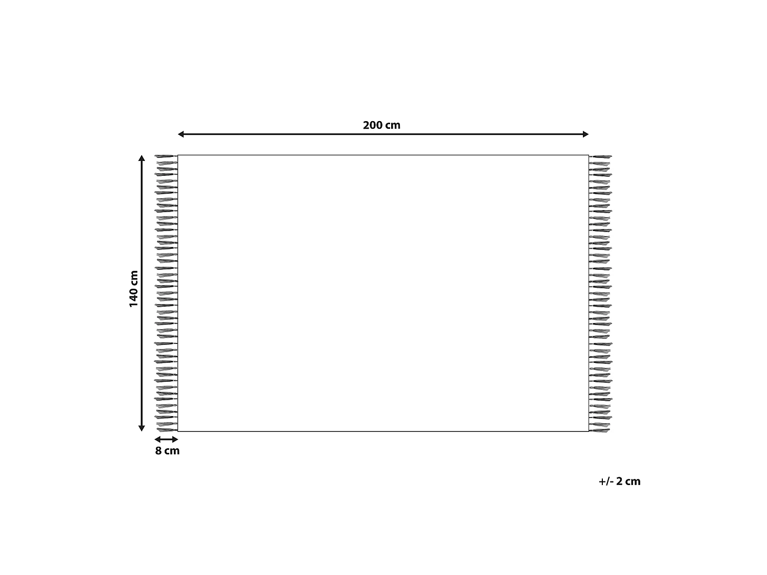 Wohnzimmerteppich aus Wolle dekorative Fransen 140 x 200 cm Weiß und Grau Omerli