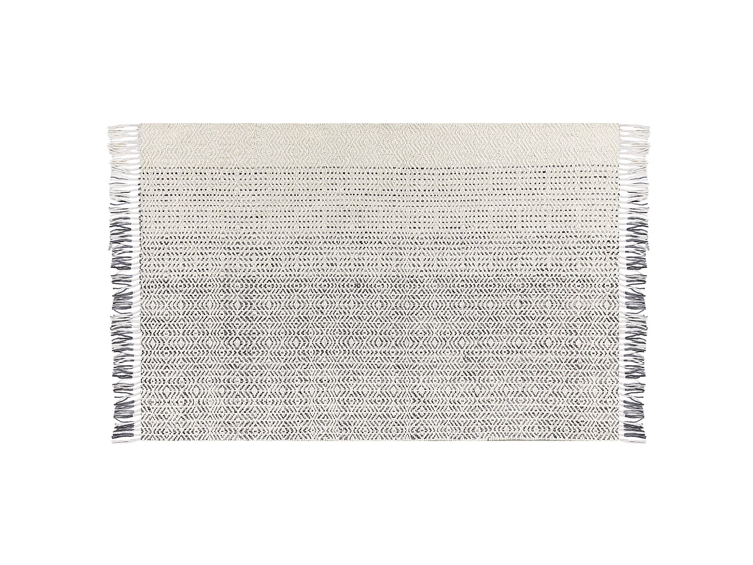 Wohnzimmerteppich aus Wolle dekorative Fransen 140 x 200 cm Weiß und Grau Omerli