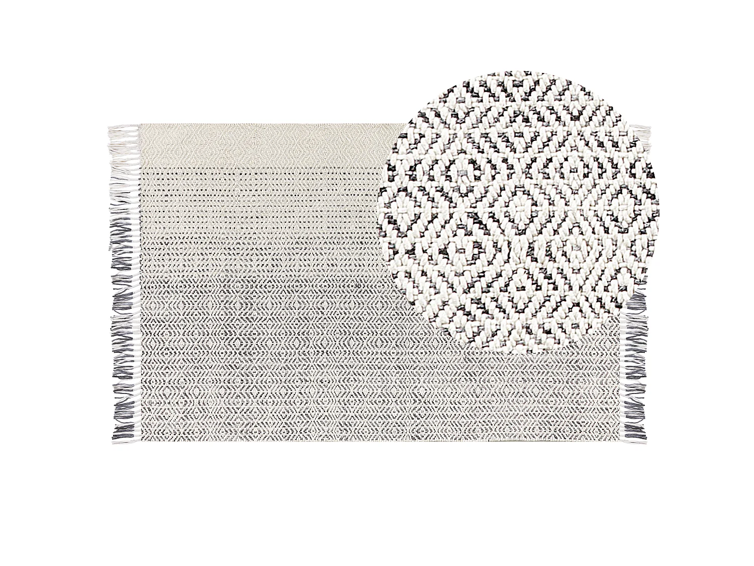 Tapete de lã branca e cinzenta 140 x 200 cm OMERLI