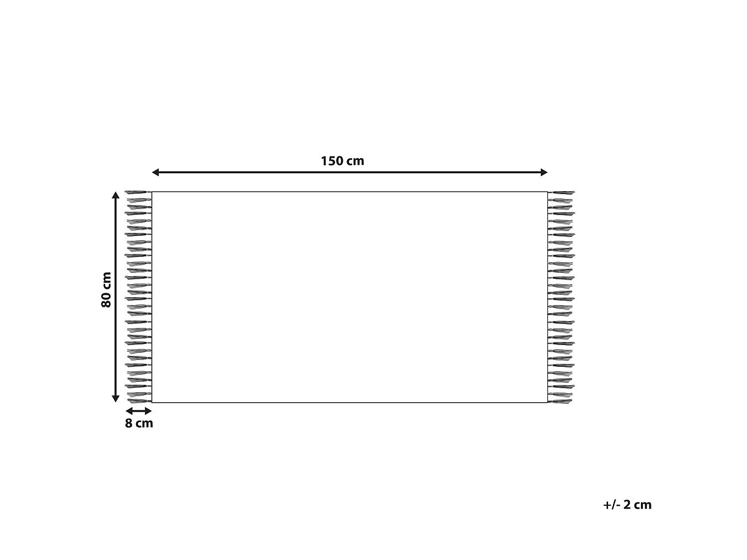 Wohnzimmerteppich aus Wolle dekorative Fransen 80 x 150 cm Weiß und Grau Omerli
