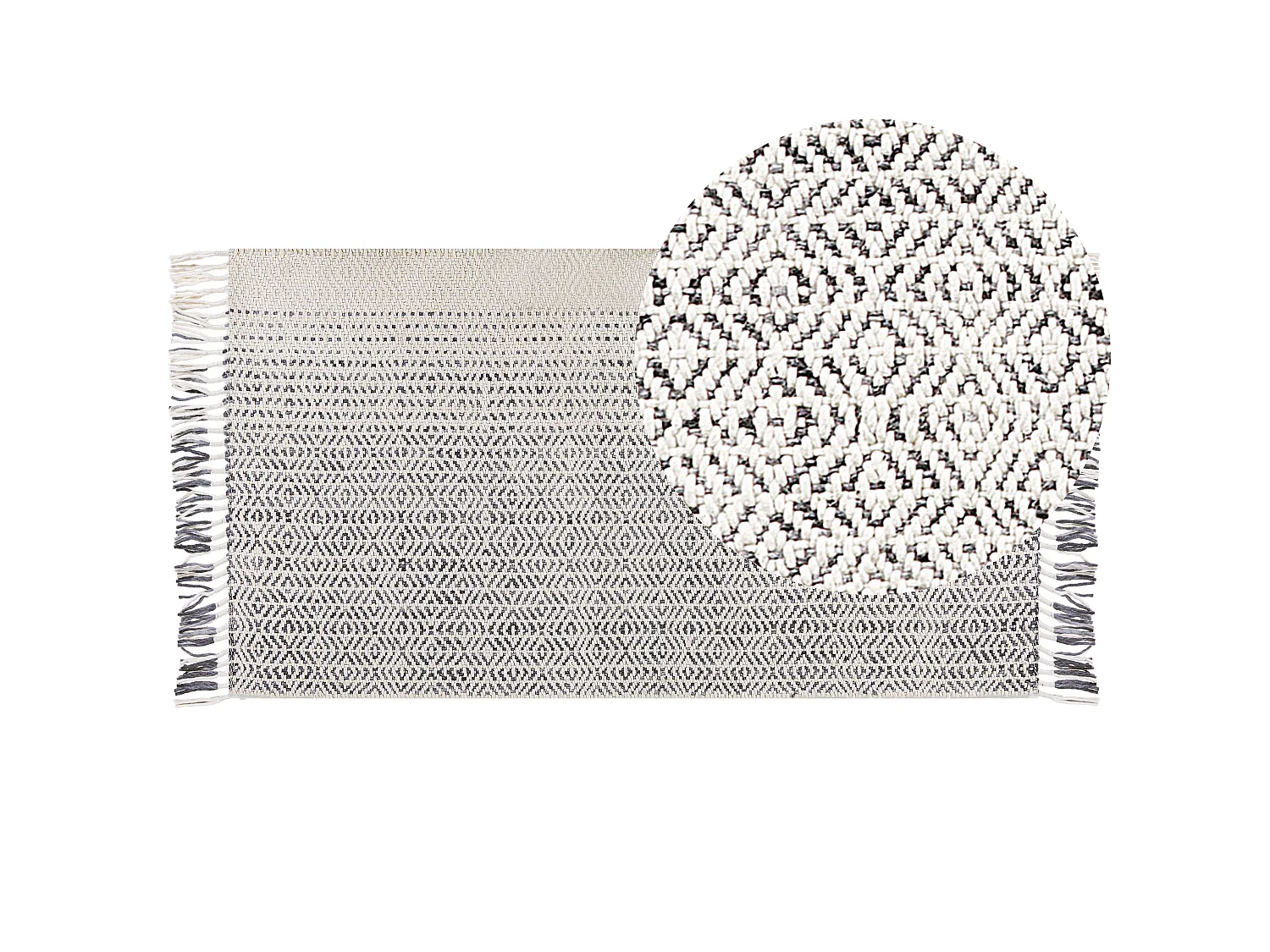 Tapete de lã branca e cinzenta 80 x 150 cm OMERLI