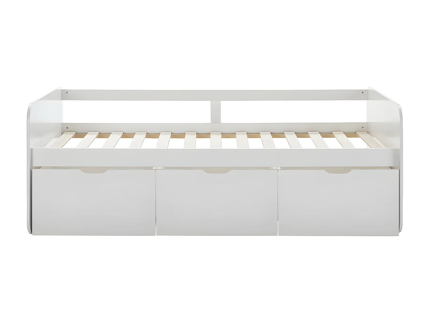 ZELLA - Lit 90x190cm + 3 Tiroirs Coloris Blanc