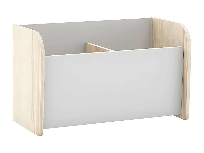 KAINA - Coffre à Jouets en MDF et Pin Coloris Blanc et Naturel