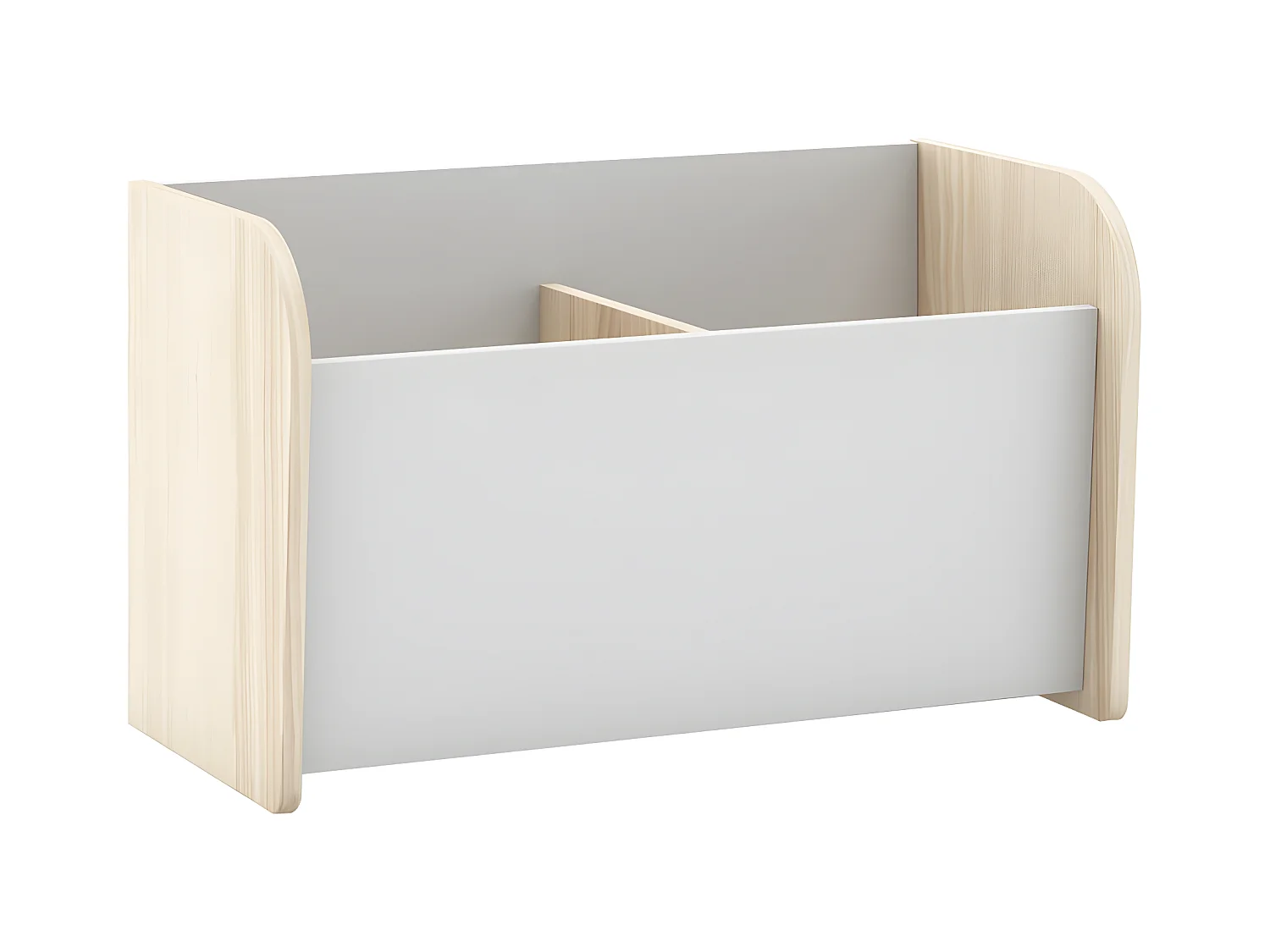 KAINA - Coffre à Jouets en MDF et Pin Coloris Blanc et Naturel