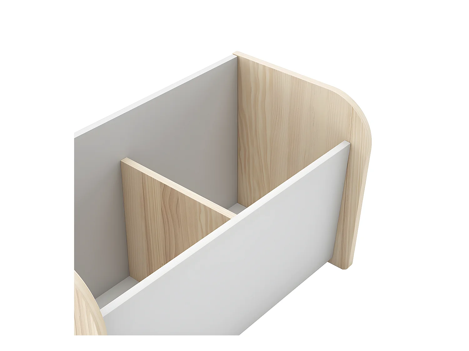 KAINA - Coffre à Jouets en MDF et Pin Coloris Blanc et Naturel