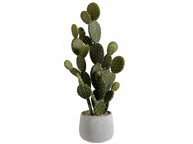 Cactus + maceta verde/cemento Alt. 66 cm