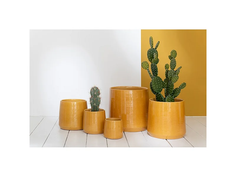 Cactus + maceta verde/cemento Alt. 66 cm