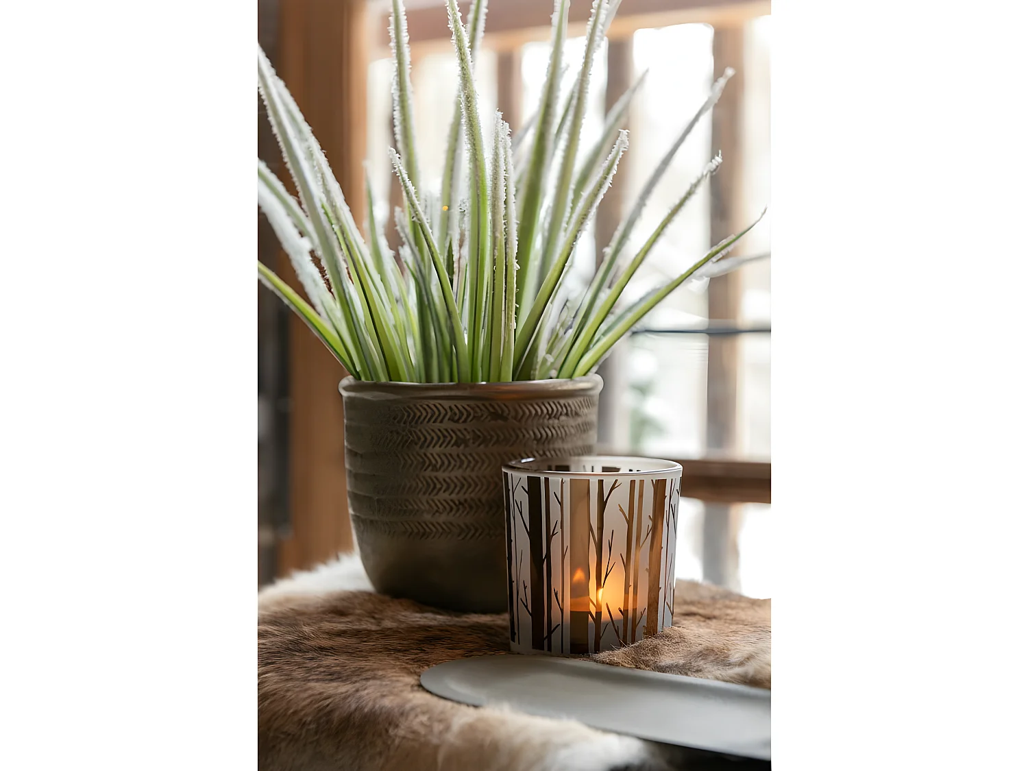 Sanseviera artificielle en pot 39 cm