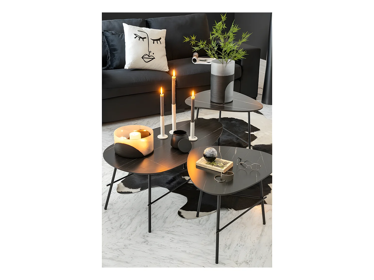 Jarrón circulo plano cristal negro transparente Alt. 13 cm