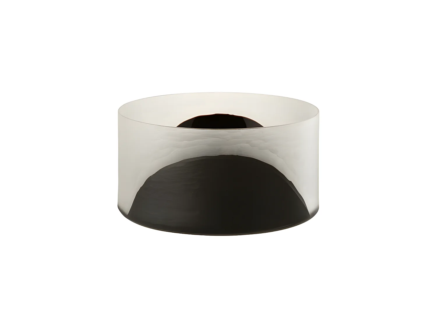 Jarrón circulo plano cristal negro transparente Alt. 13 cm