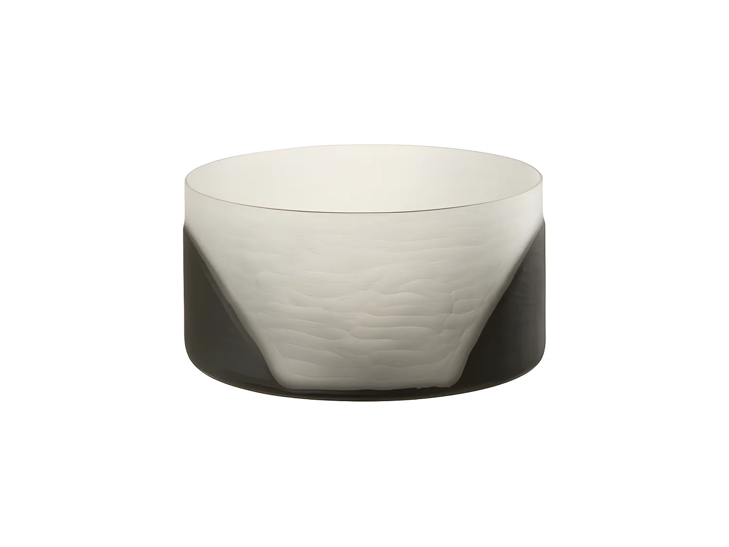 Jarrón circulo plano cristal negro transparente Alt. 13 cm