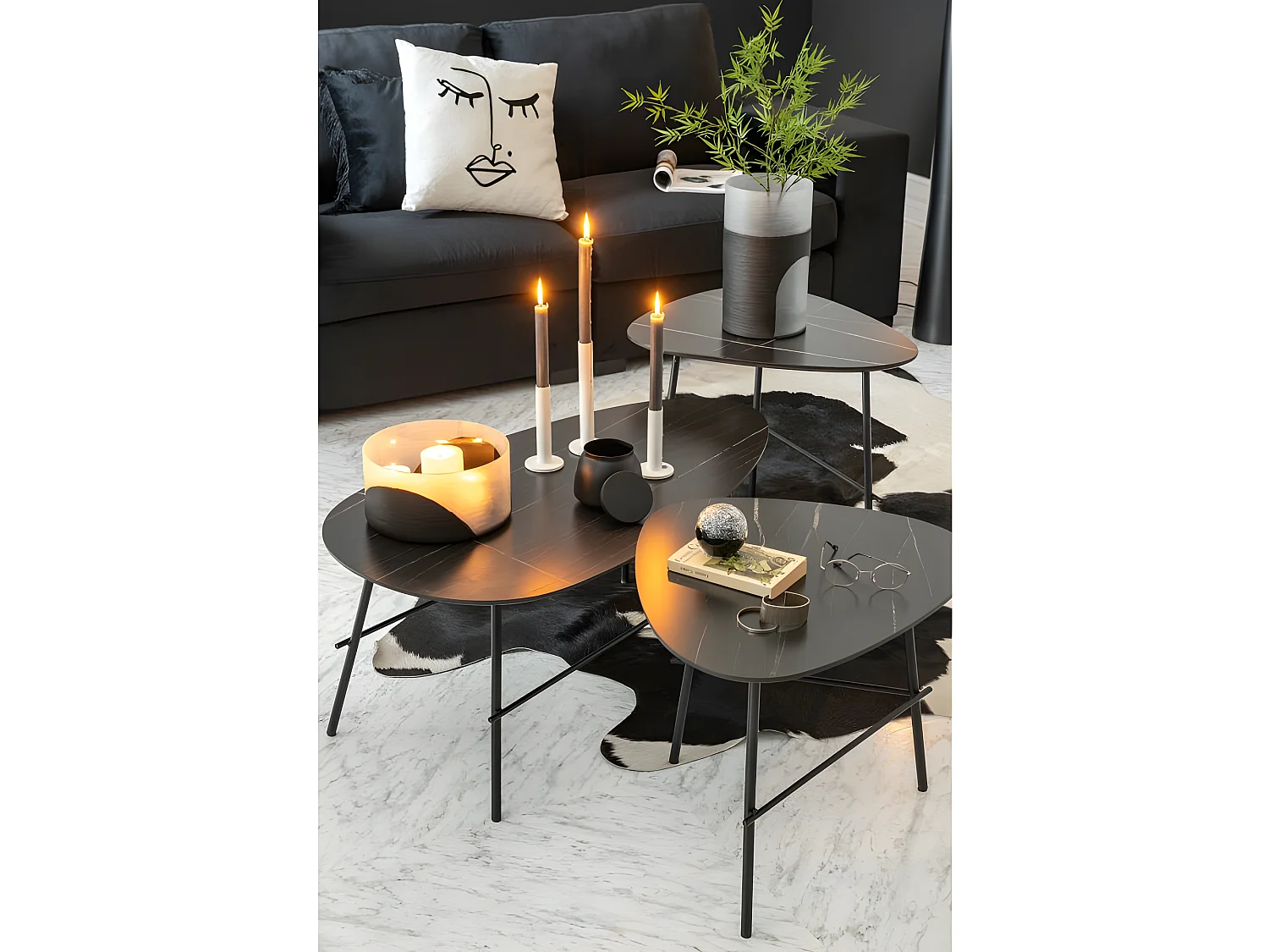 Jarrón circulo plano cristal negro transparente Alt. 13 cm