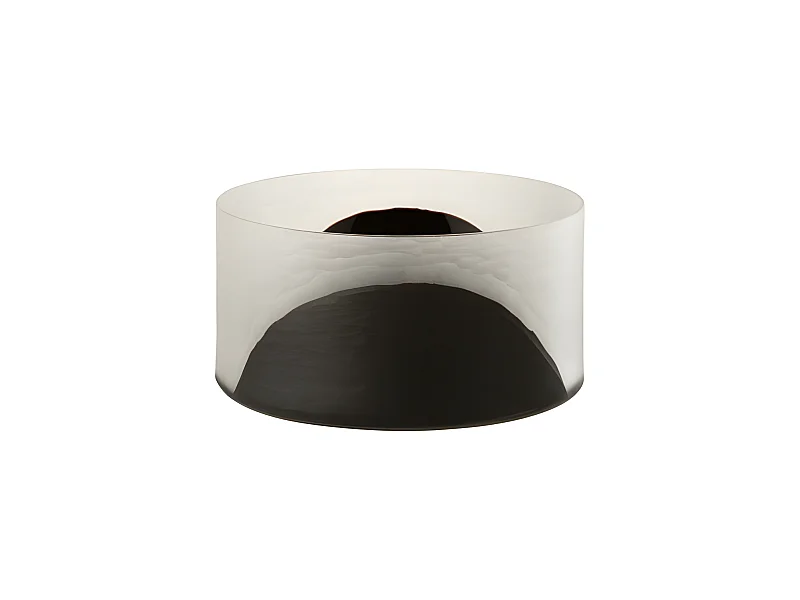 Jarrón circulo plano cristal negro transparente Alt. 13 cm