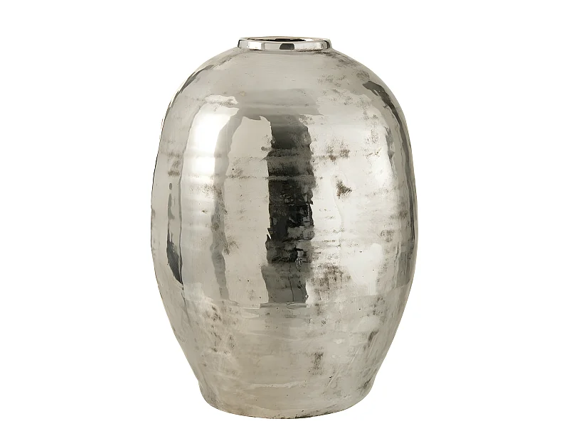 Vaso in ceramica argentata 57 x 39 x 39 cm