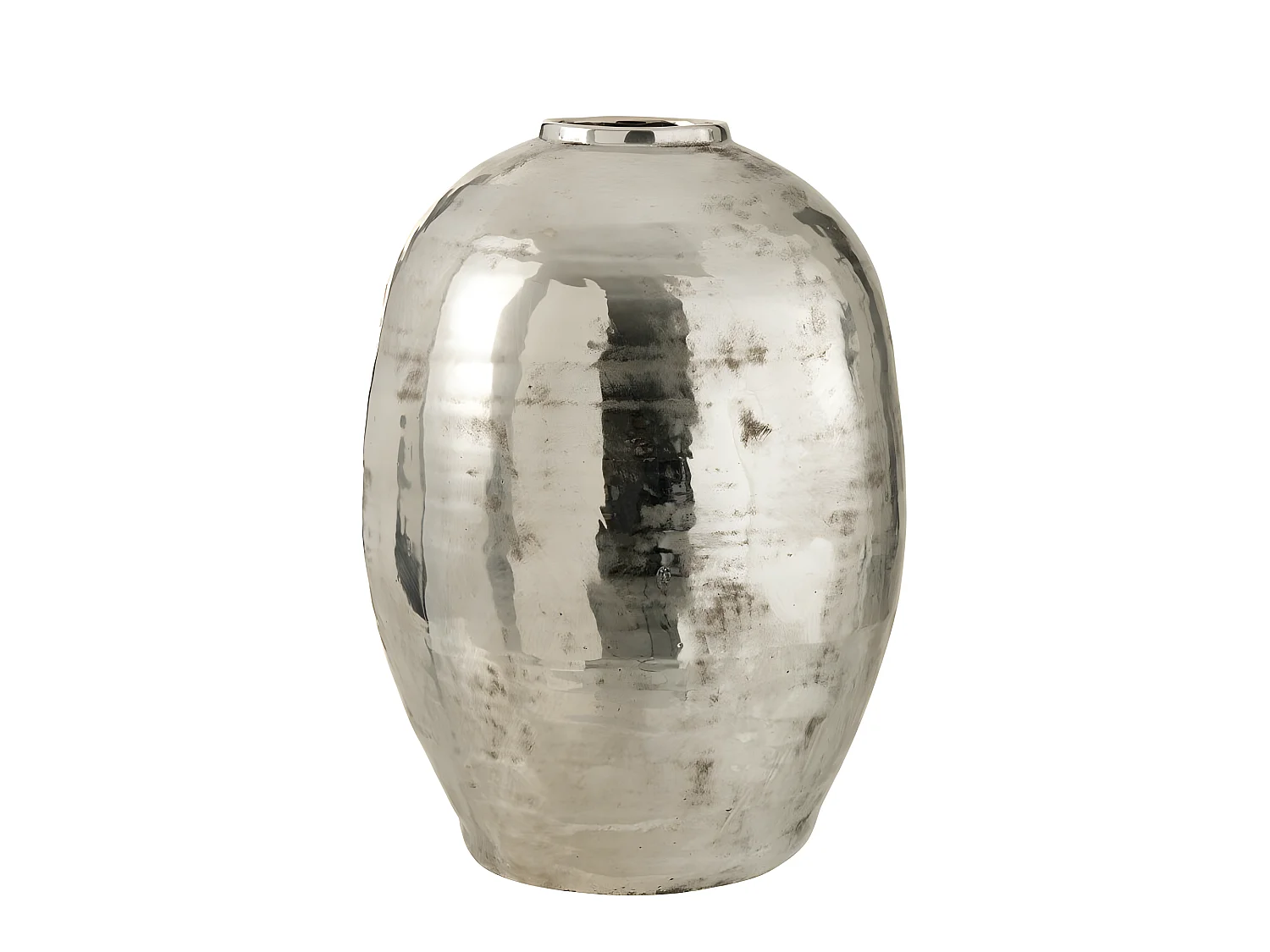 Vaso in ceramica argentata 57 x 39 x 39 cm
