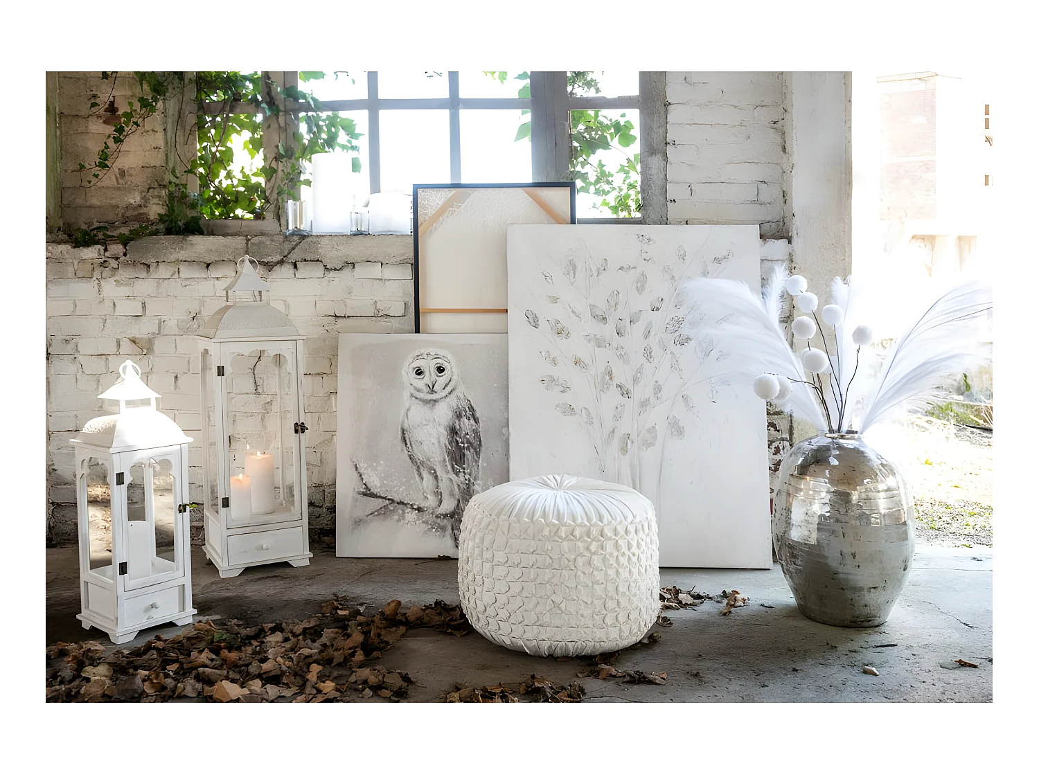 Vaso in ceramica argentata 57 x 39 x 39 cm