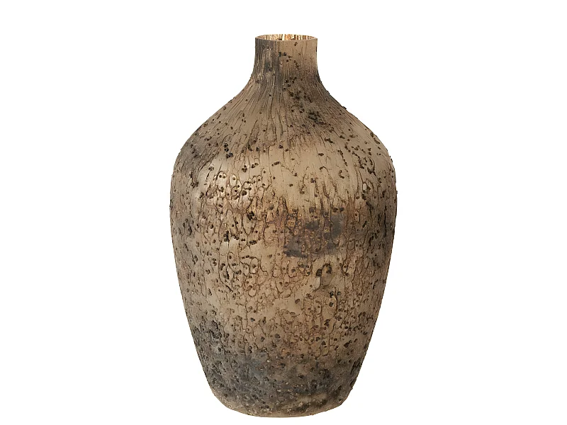 Vaso rotondo in vetro marrone 27x27x49 cm