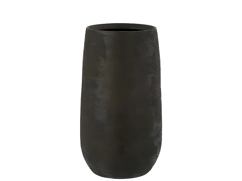 Jarrón irregular rugoso cerámica negro Alt. 42 cm