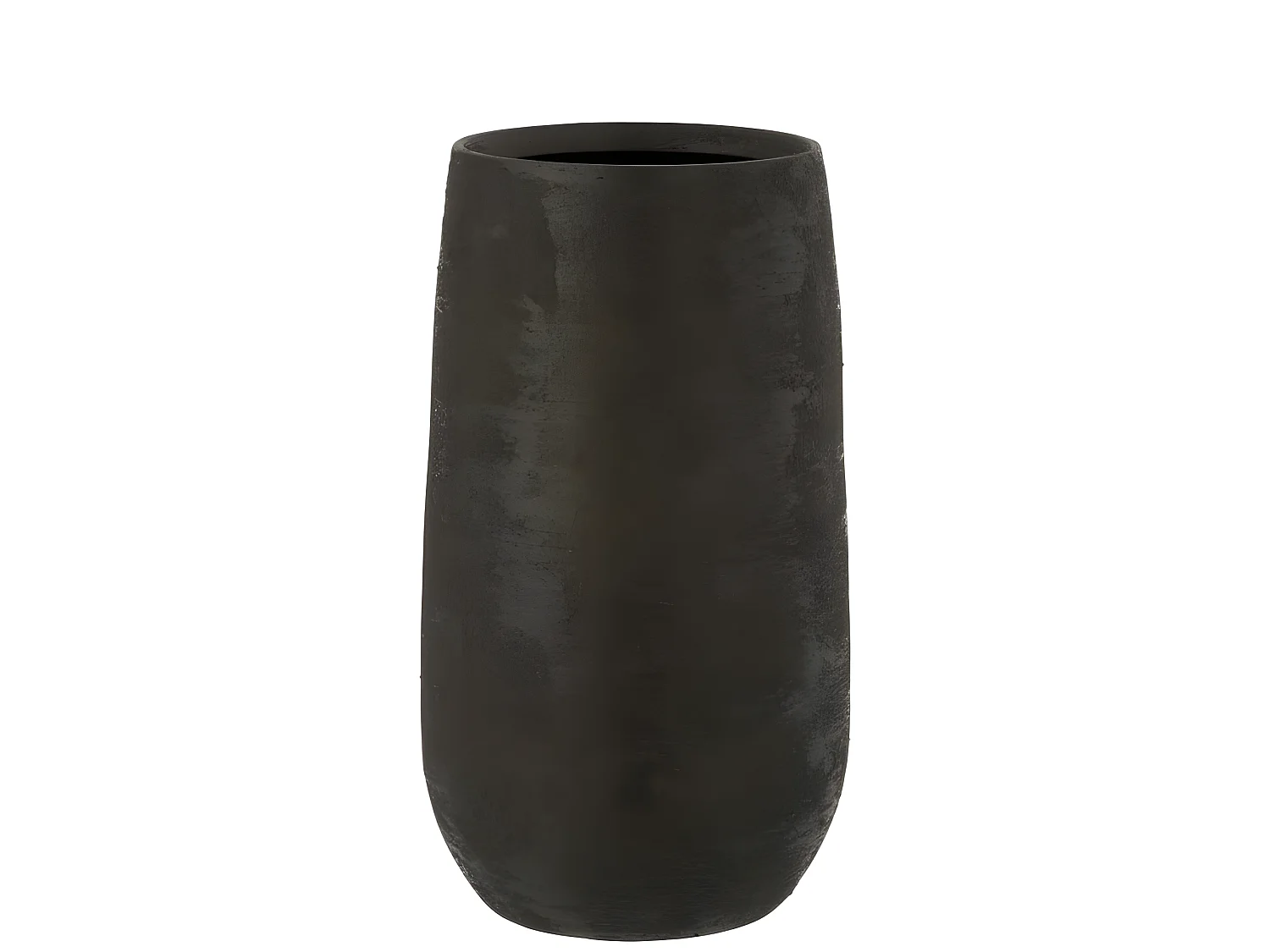 Jarrón irregular rugoso cerámica negro Alt. 42 cm