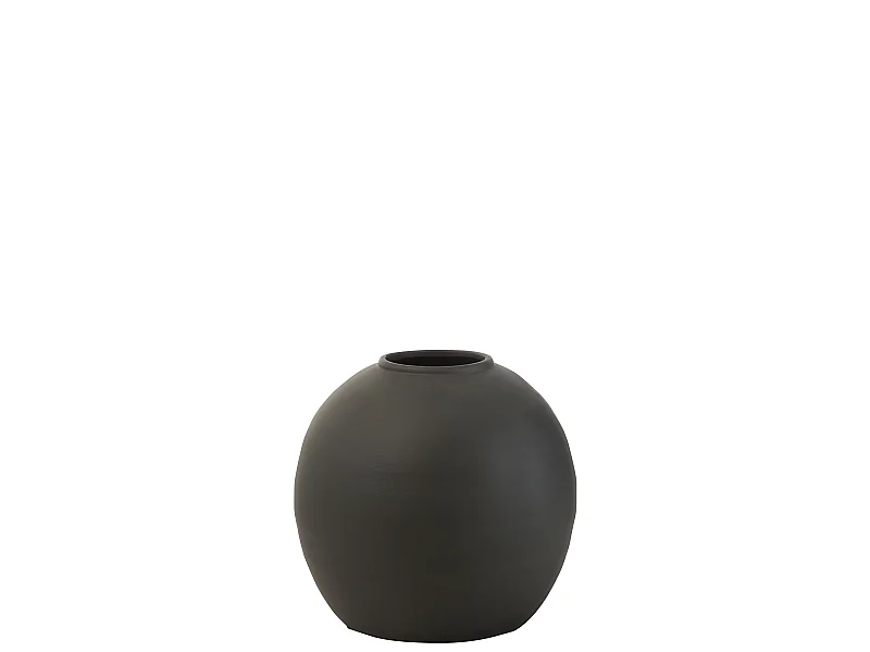Vaso rotondo in cemento nero 30x30x28 cm