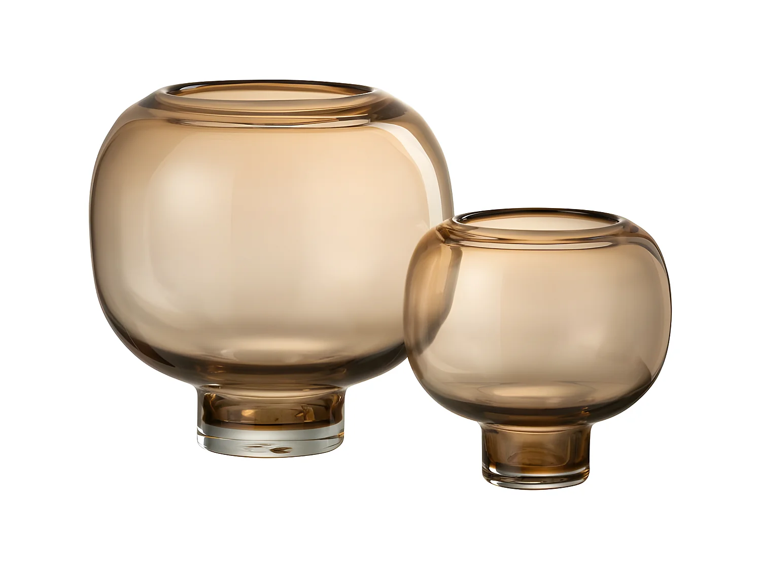 Jarrón de pie redondo vidrió marrón claro Alt. 19 cm