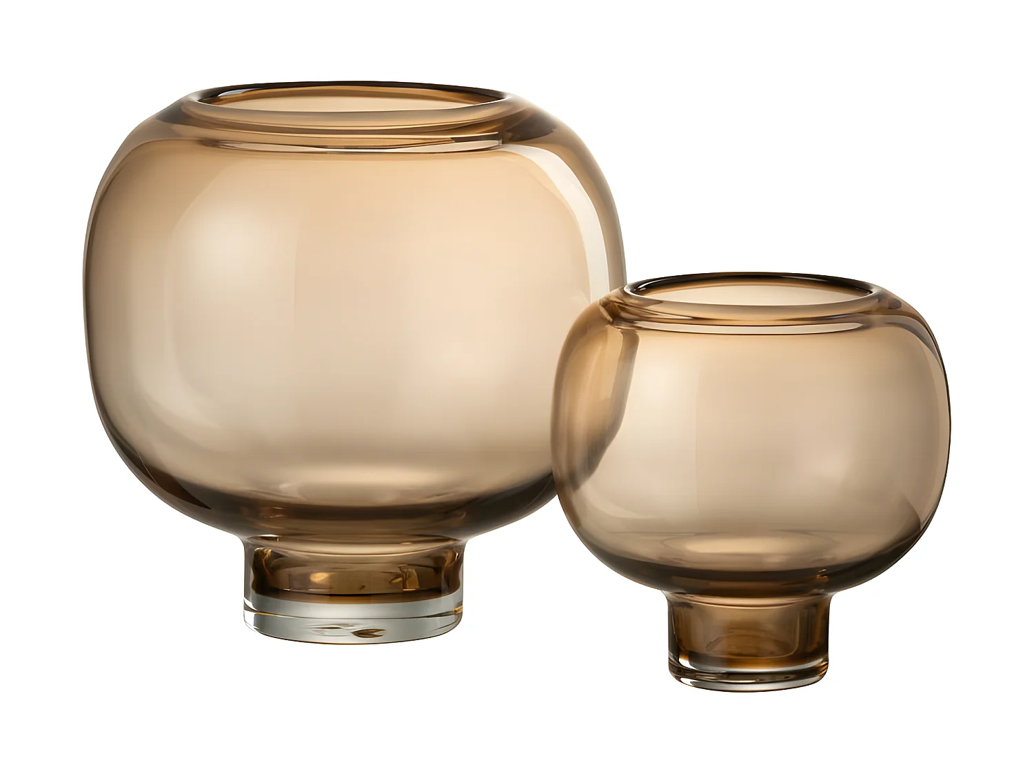 Vase boule sur pied marron clair 20x20x20 cm