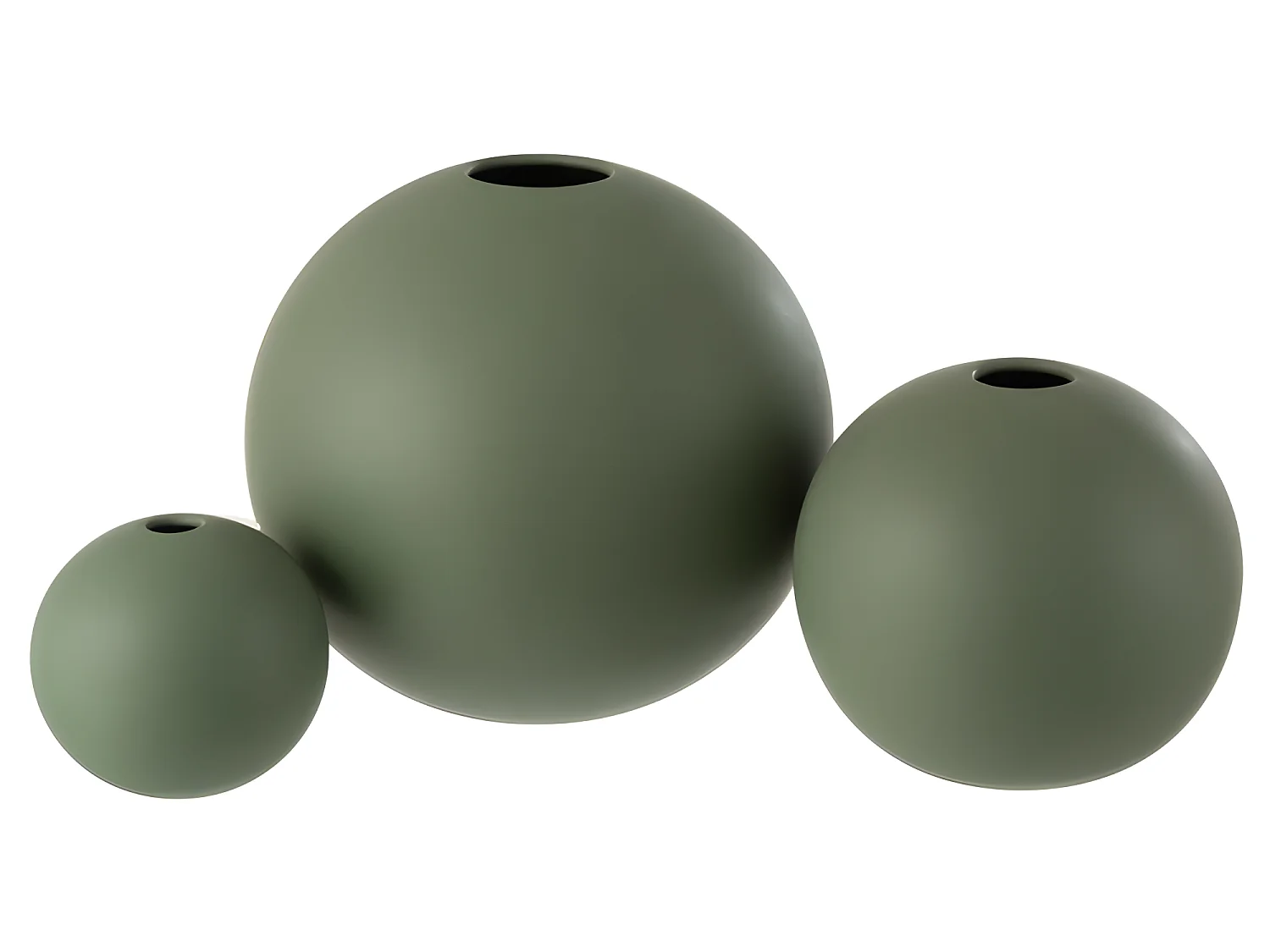 Jarrón bola cerámica verde Alt. 23