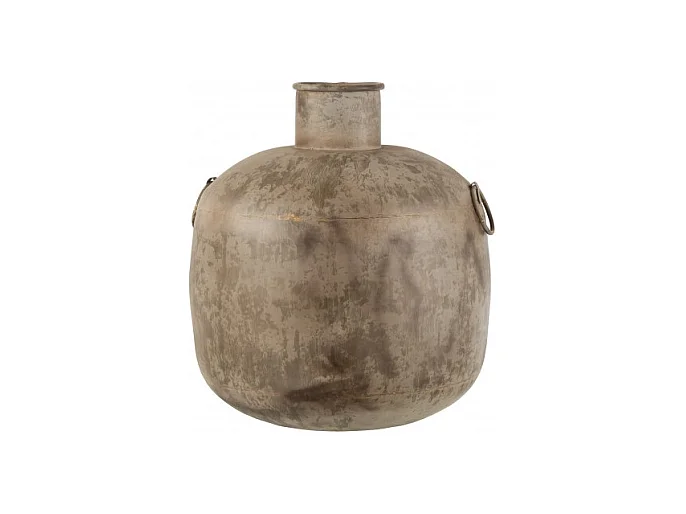 Jarrón antiguo redondo marrón Alt. 47 cm