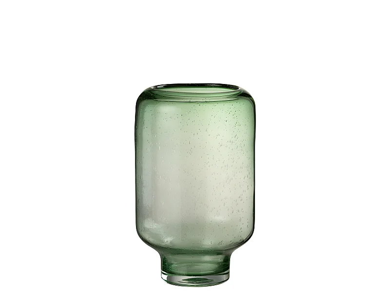 Jarrón Nora de pie redondo vidrió verde claro Alt. 35