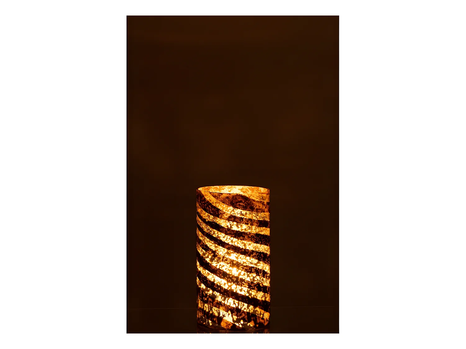 Jarrón líneas redondo cristal plata Alt. 28 cm