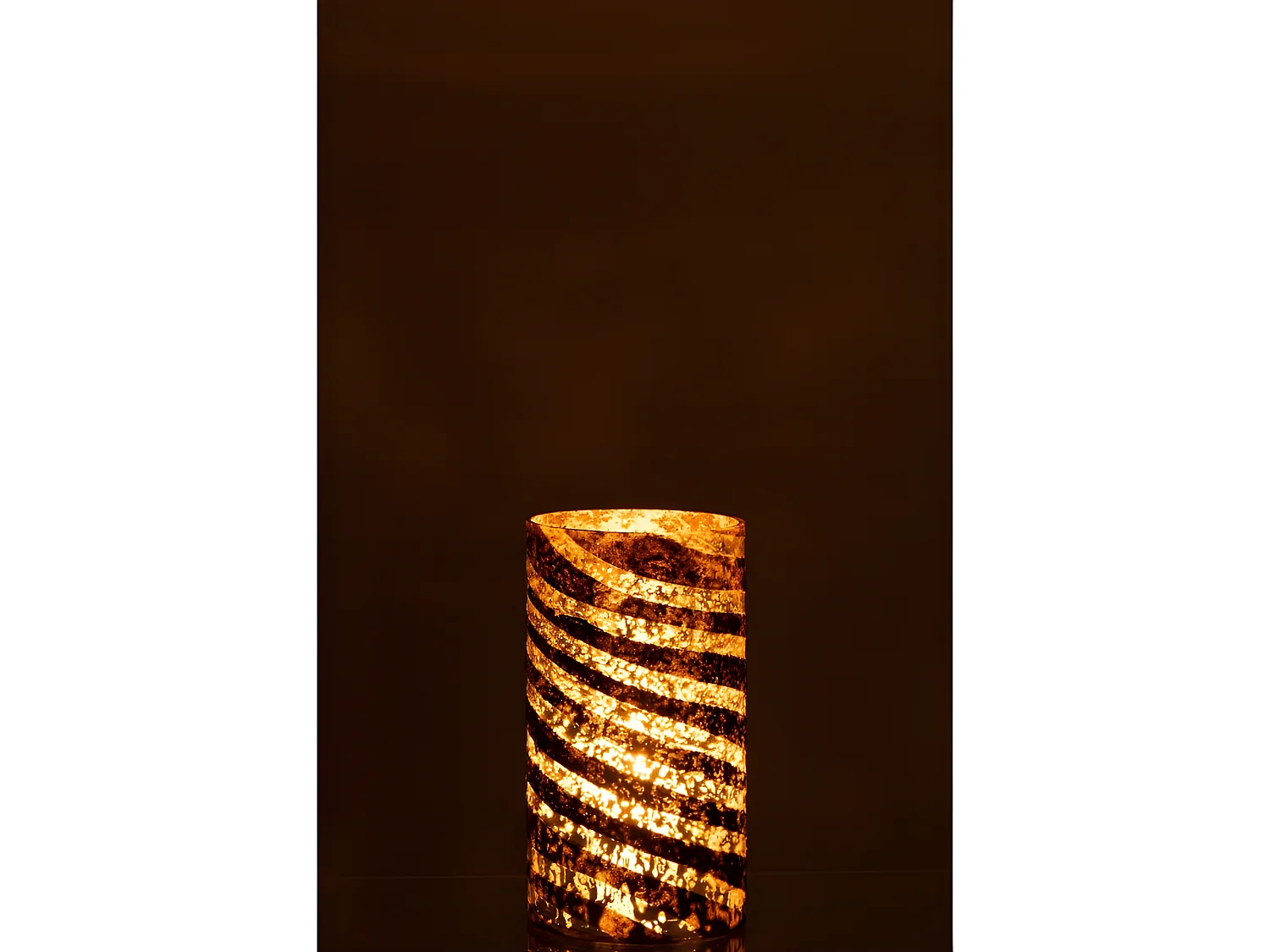 Jarrón líneas redondo cristal plata Alt. 28 cm