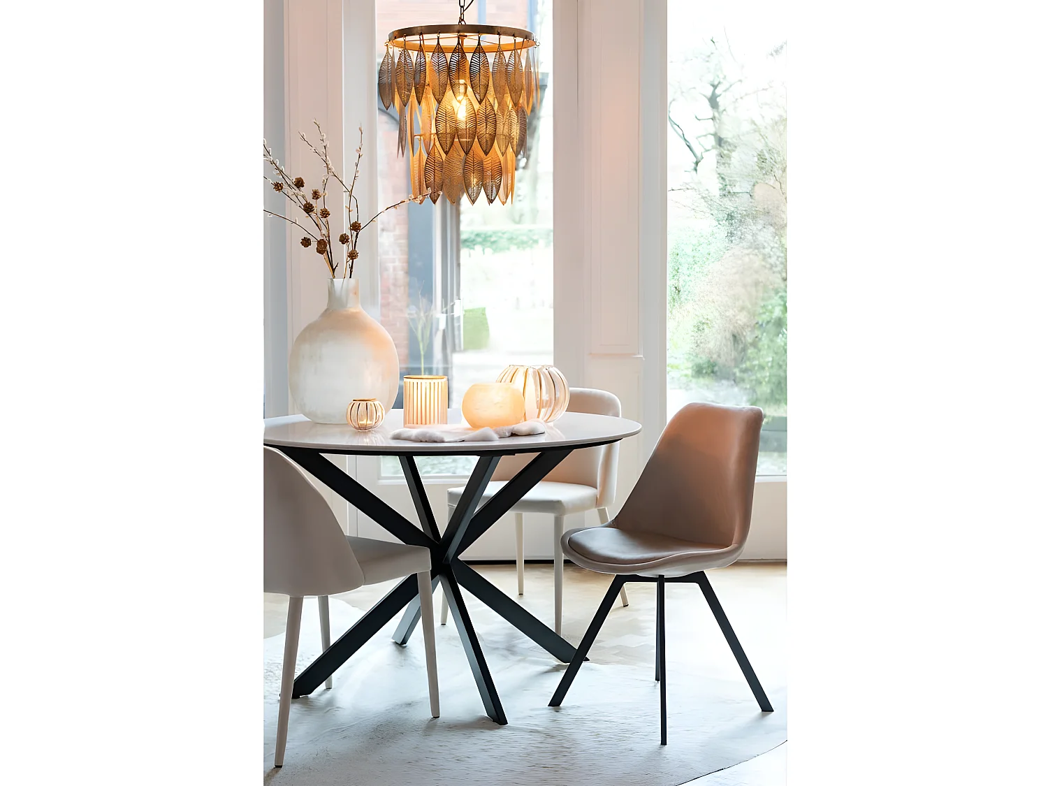 Jarrón soda redondo cristal oro Alt. 14 cm