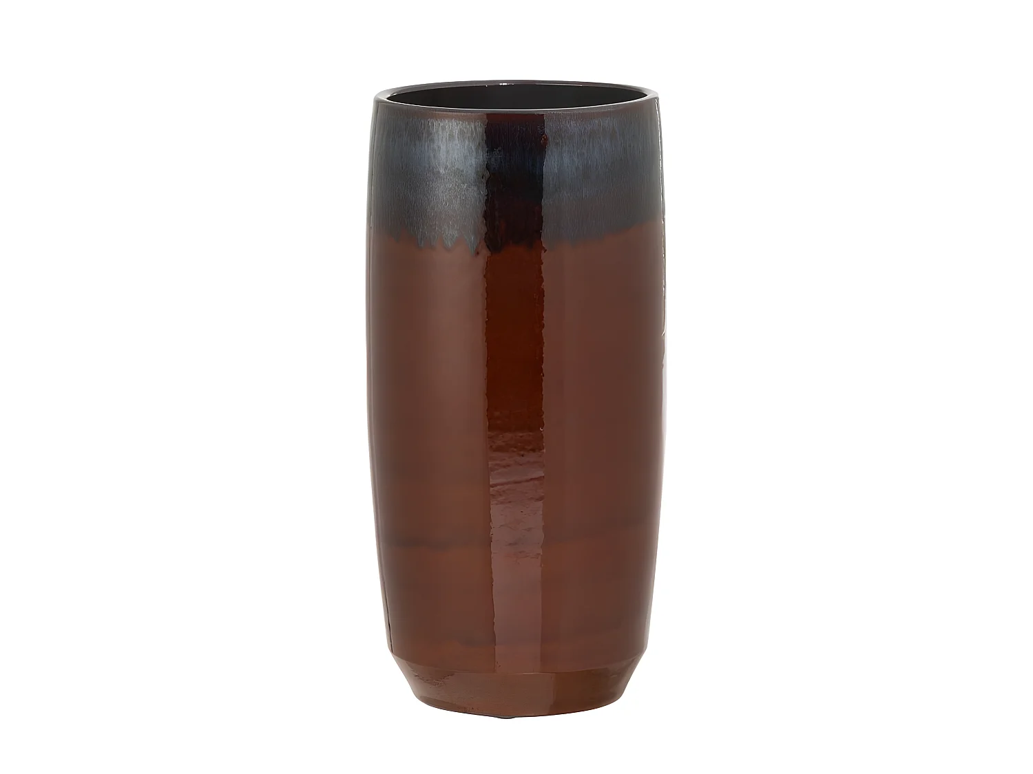 Jarrón borde cerámico negro/azul/rojo Alt. 45 cm