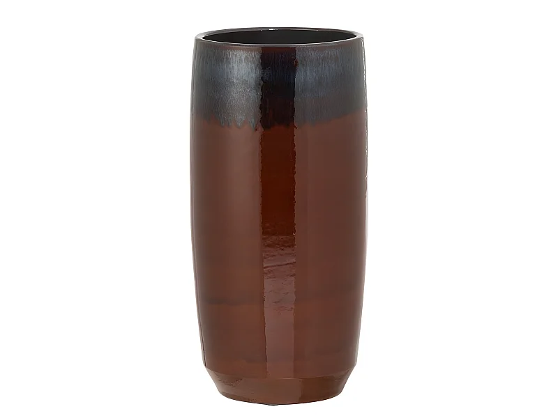 Vaso ovale alto in ceramica rossa 22x22x45 cm