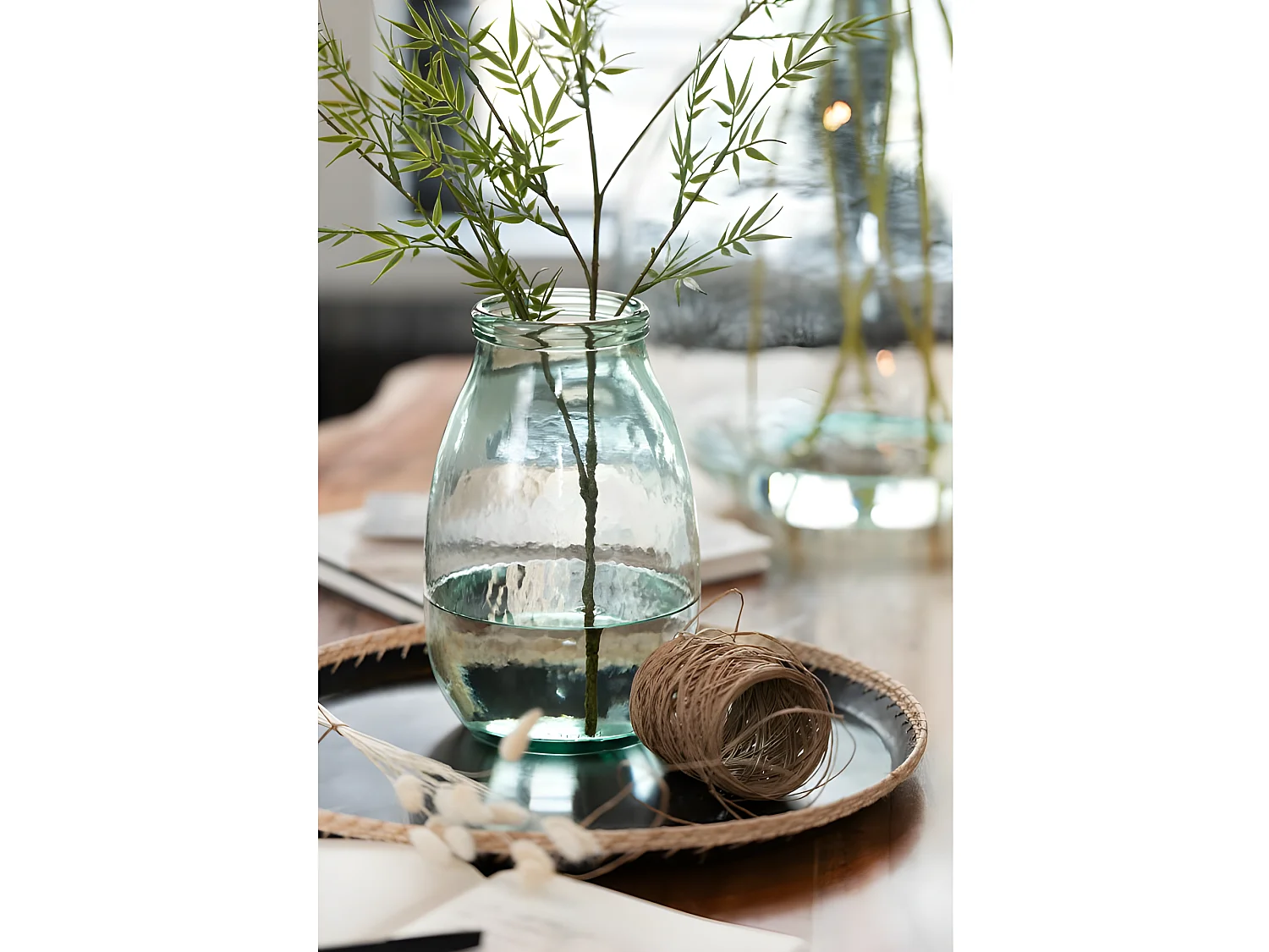 Vase en verre transparent en verre transparent 18x18x27 cm