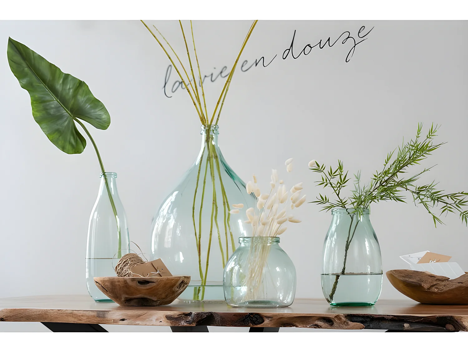 Vase en verre transparent en verre transparent 18x18x27 cm