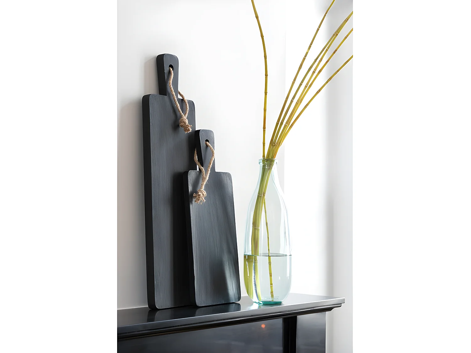 Jarrón botella cristal transparente Alt. 41 cm