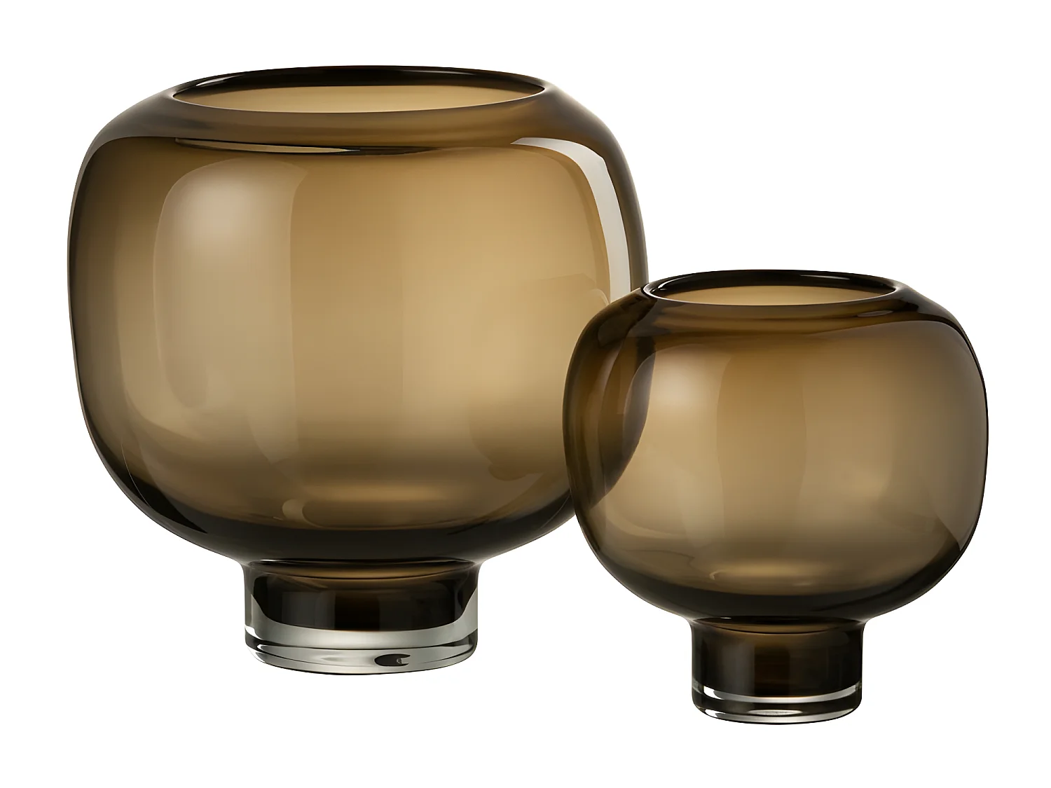 Vase boule sur pied marron 20x20x20 cm