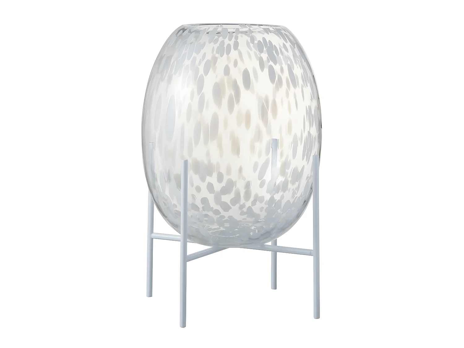 Vase décoratif sur pied en verre blanc 20x20x37 cm