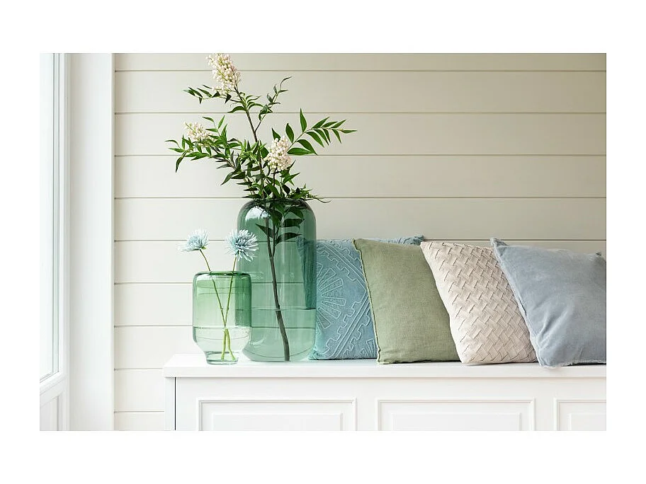 Vaso in vetro verde 27x18x18 cm