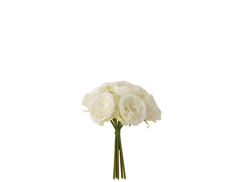 Bouquet de Fleurs Artificielles "Rose" 25cm Blanc