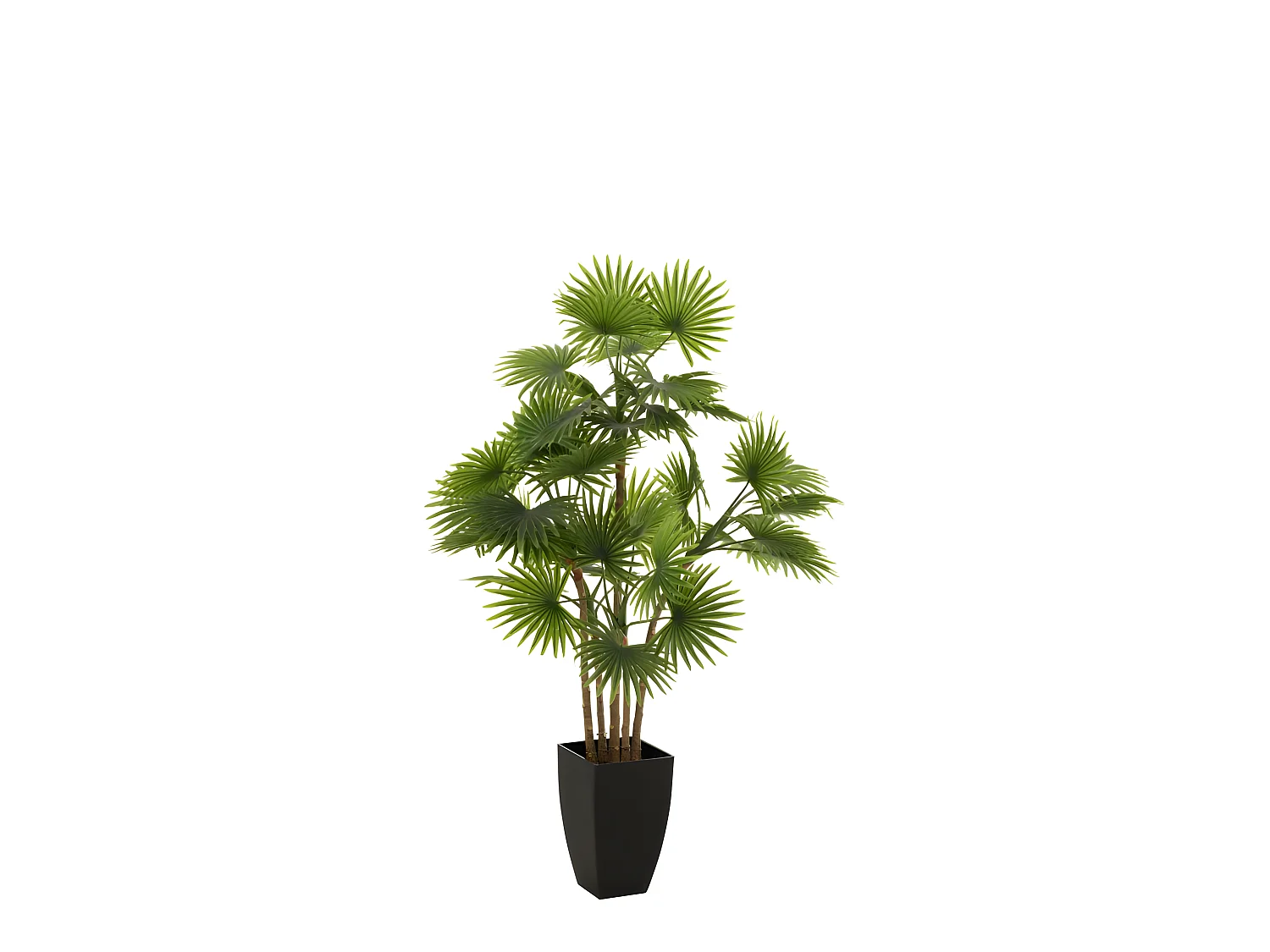 Plante Artificielle "Palmier en Pot" 105cm Vert & Noir